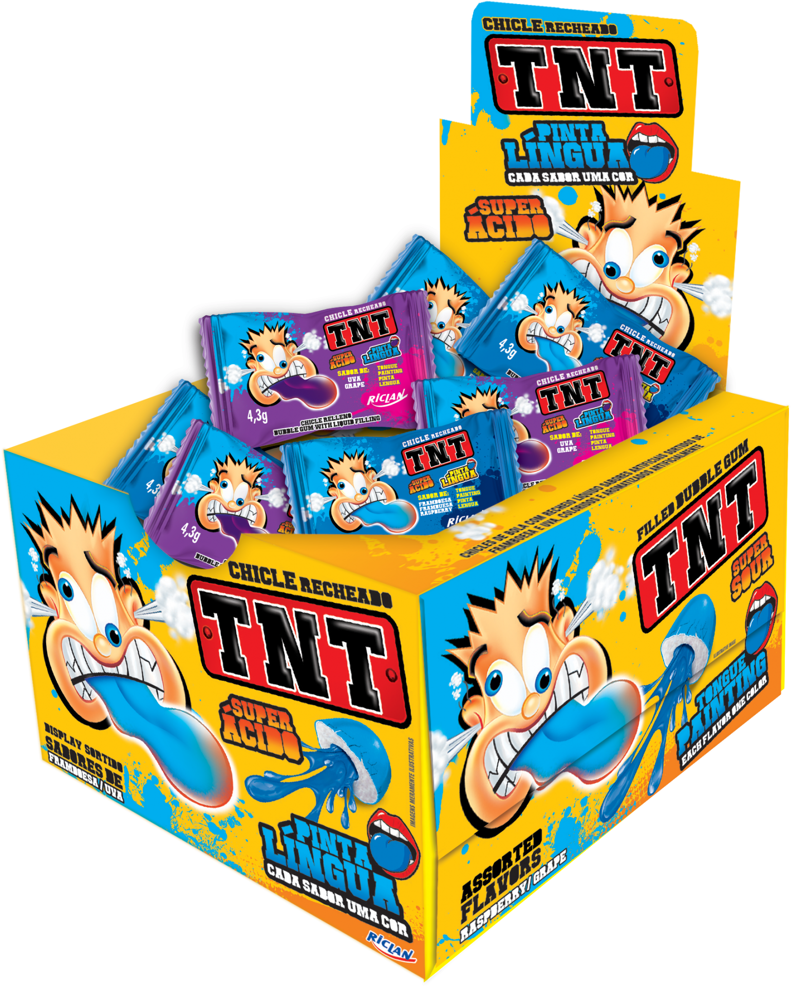 Tnt Tongue Paint Bubble Gum - Riclan Tnt (1607x2000), Png Download