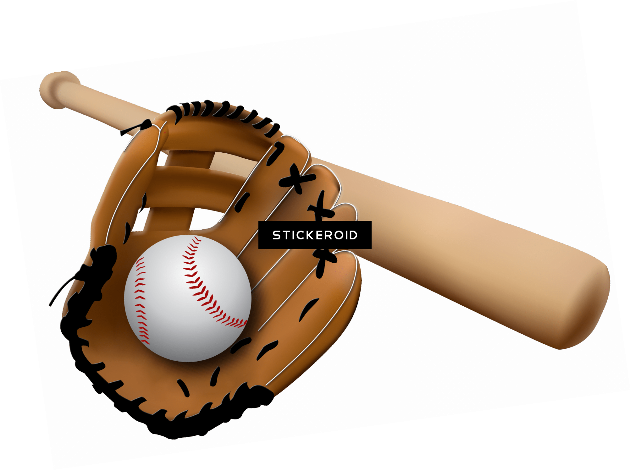 Baseball Glove And Bat - Baseball Glove And Ball Clipart (2004x1496), Png Download