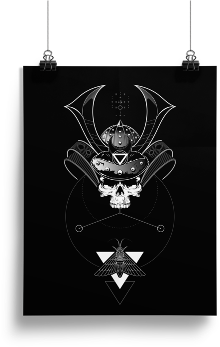 Ghost Rōnin Print 18"x24 - Hip Flask (700x721), Png Download