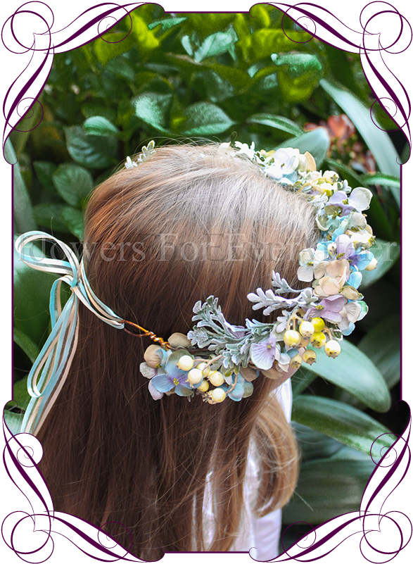 Whimsical Garden Style Flower Girl Floral Hair Crown - Flower (608x822), Png Download