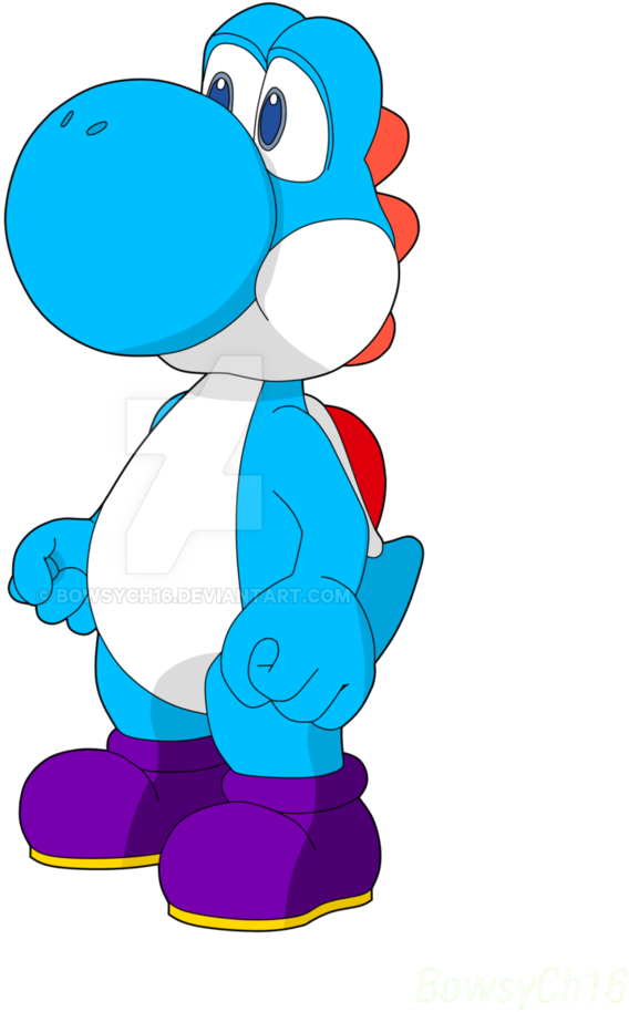 Yoshi Vector Light Blue - Mario Series (809x988), Png Download