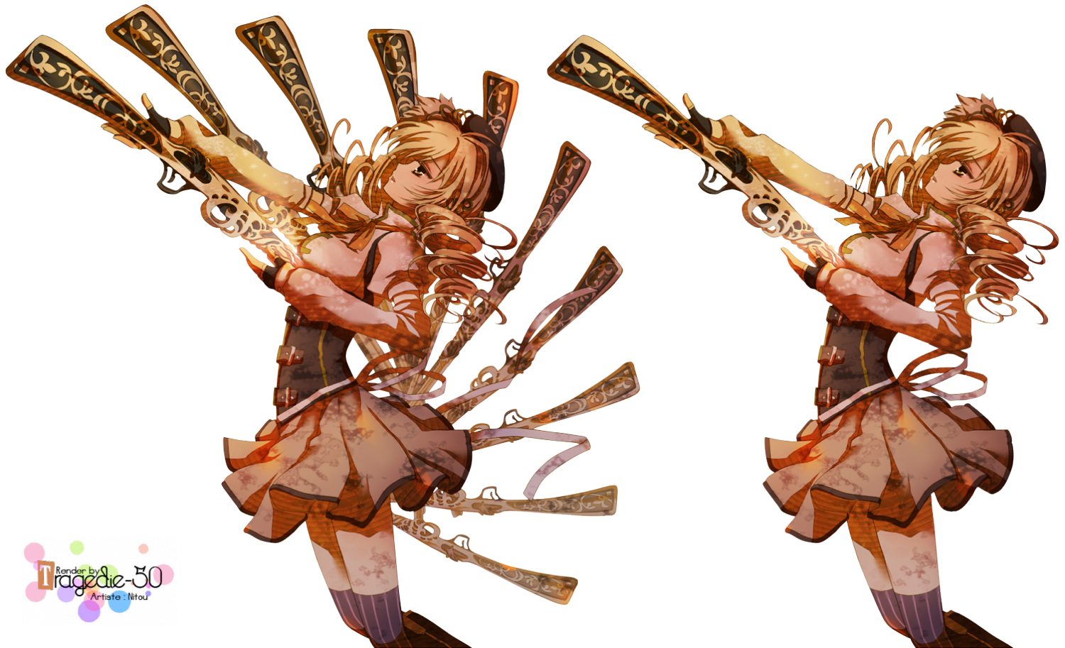 Tomoe Mami [7] - Mami Madoka Magica Render (1500x913), Png Download