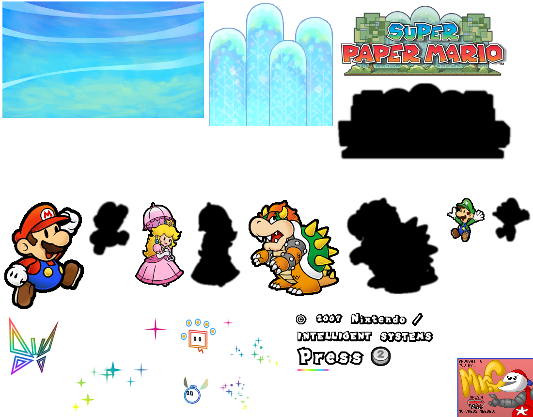 Click For Full Sized Image Title Screen - Super Paper Mario (1100x860), Png Download