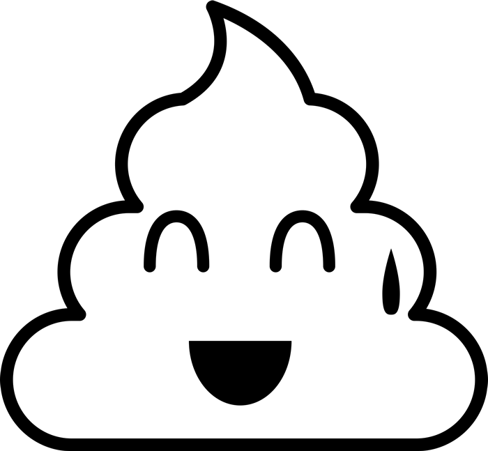 Smiling Cold Sweat Poop Emoji Rubber Stamp - Poop Emoji Coloring Pages (600x555), Png Download