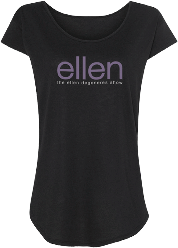 Ellen Show Ladies Scoop Neck Tee- Black - Scoop Neck (1000x1000), Png Download