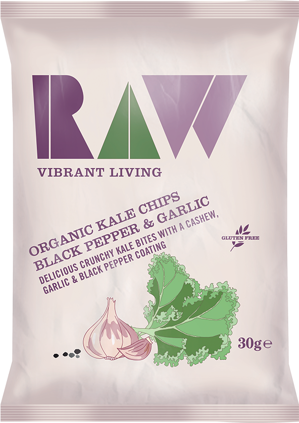 15020 Raw Kale Black-pepper 1000x1000px - Raw Health Cashew Cheeze & Onion Kale Chips 30g (1000x1000), Png Download