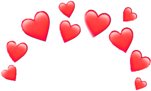 Red Heart Heartcrown Crown Emoji Iphone Random ❤ - Blue Heart Crown Png (1024x1024), Png Download