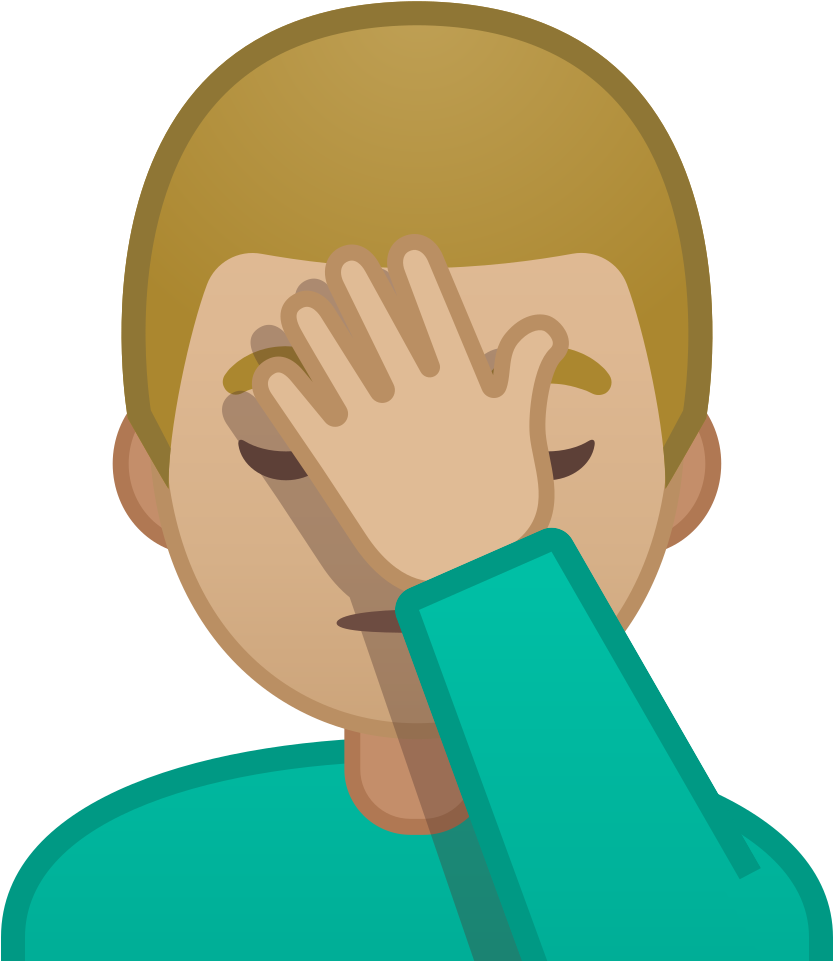 Download Svg Download Png - Facepalm Emoji Man (1024x1024), Png Download