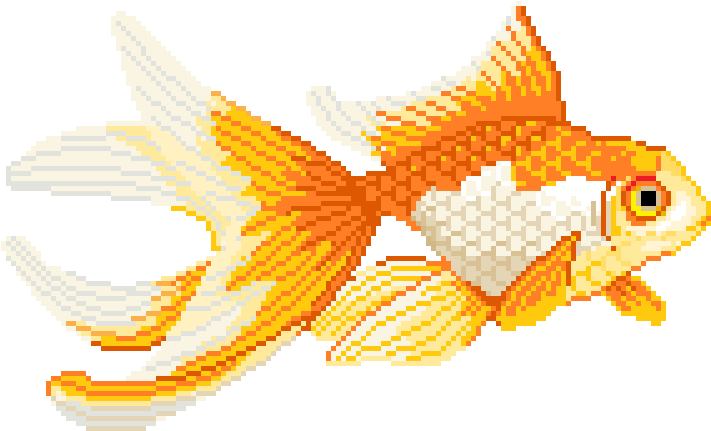 Svg Library Download Fish Pixel Pixels Pixelart Aesthetic - Pixel Art Goldfish (720x696), Png Download