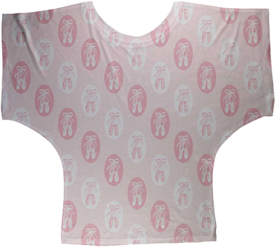 Ballet Shoe Ovals Sublimation Flowy Batwing Top - Ballet Shoe (1024x1024), Png Download