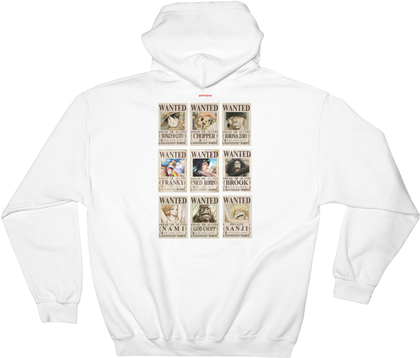 One Piece Wanted Posters Hoodie - Cosplaywho One Piece Wanted Posters 16 Pcs And A Gift (1000x1000), Png Download
