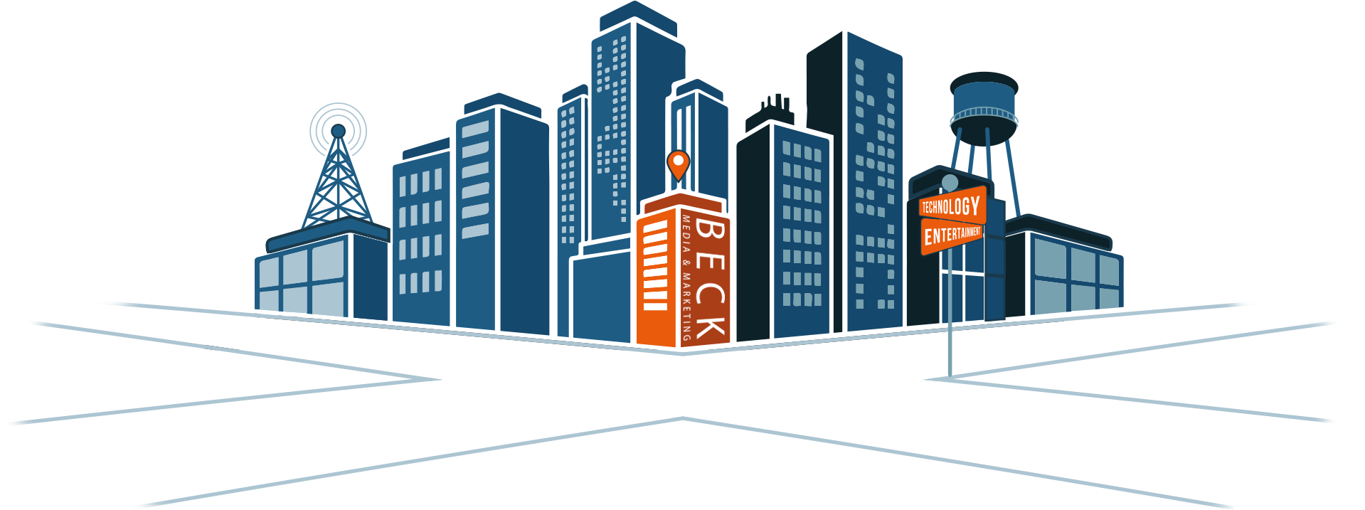 Beck Media Marketing We Represent Studios Networks - Marketing City (1920x775), Png Download