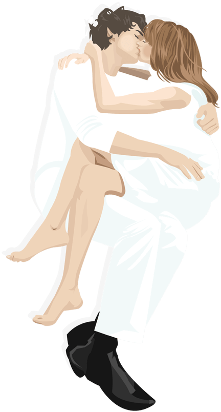 Image Transparent Hugging Clipart Lovely - Cartoon Couple (720x1018), Png Download