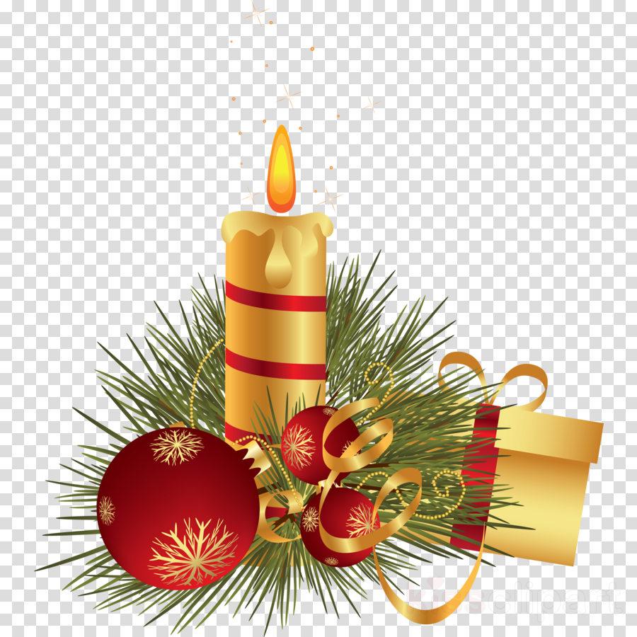 Silber-und Goldweihnachten Duschvorhang Clipart Christmas - Clip Art Christmas Candles (900x900), Png Download