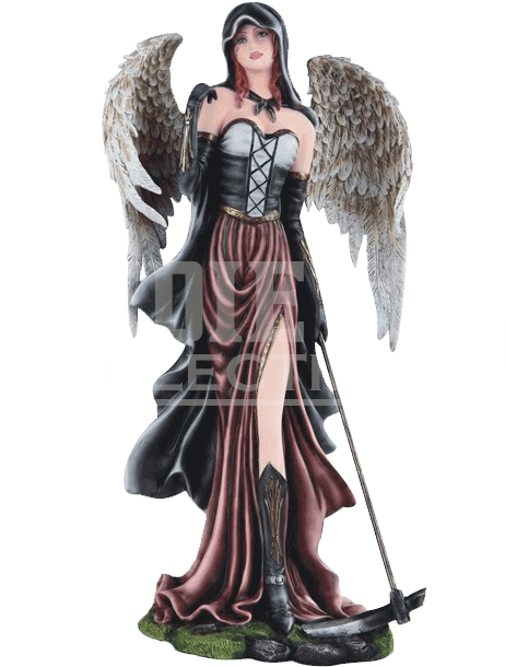 Dark Angel With Scythe Statue (616x616), Png Download