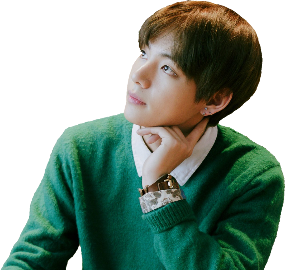 Kimtaehyung Taehyung Taetae V Btsv Bts Bangtanboys - Taehyung Green (1080x1024), Png Download