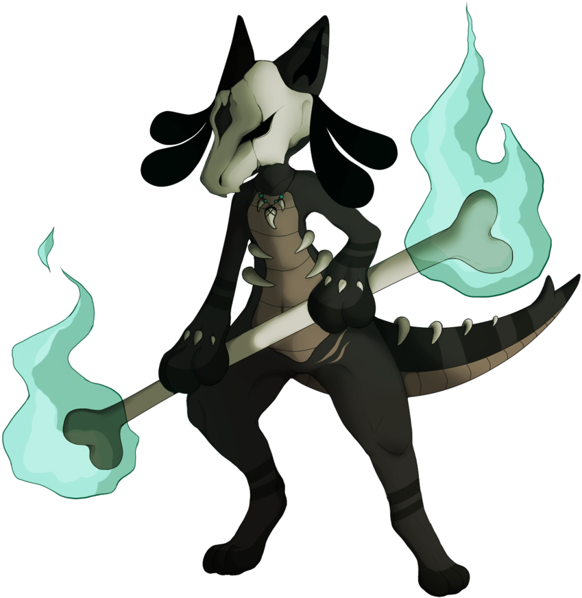 Details - Alolan Marowak Lucario Fusion (894x894), Png Download