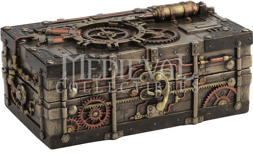 Steampunk Jewelry Box With Lock (850x850), Png Download