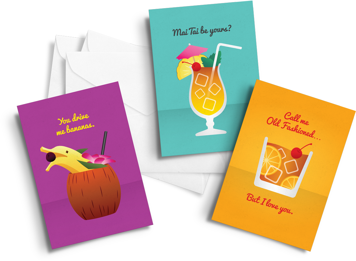 Illustrated Greeting Cards - Design (1200x909), Png Download