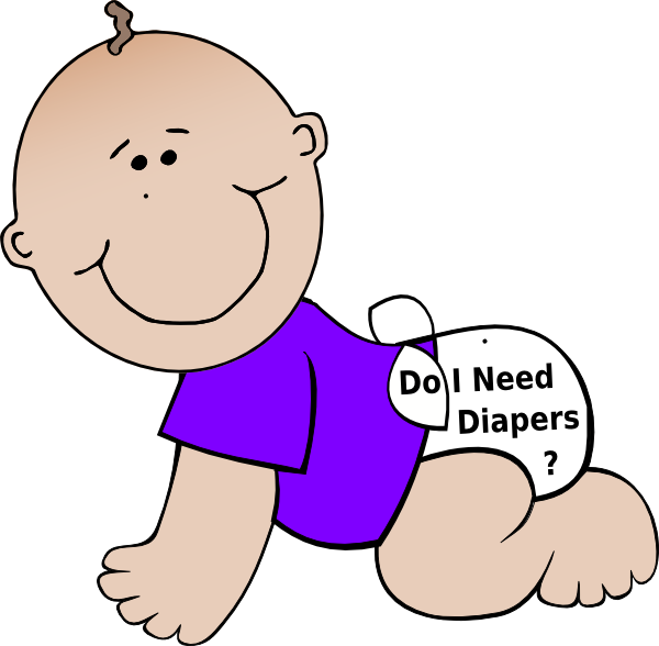 Small - Baby With Diaper Cartoon (600x588), Png Download