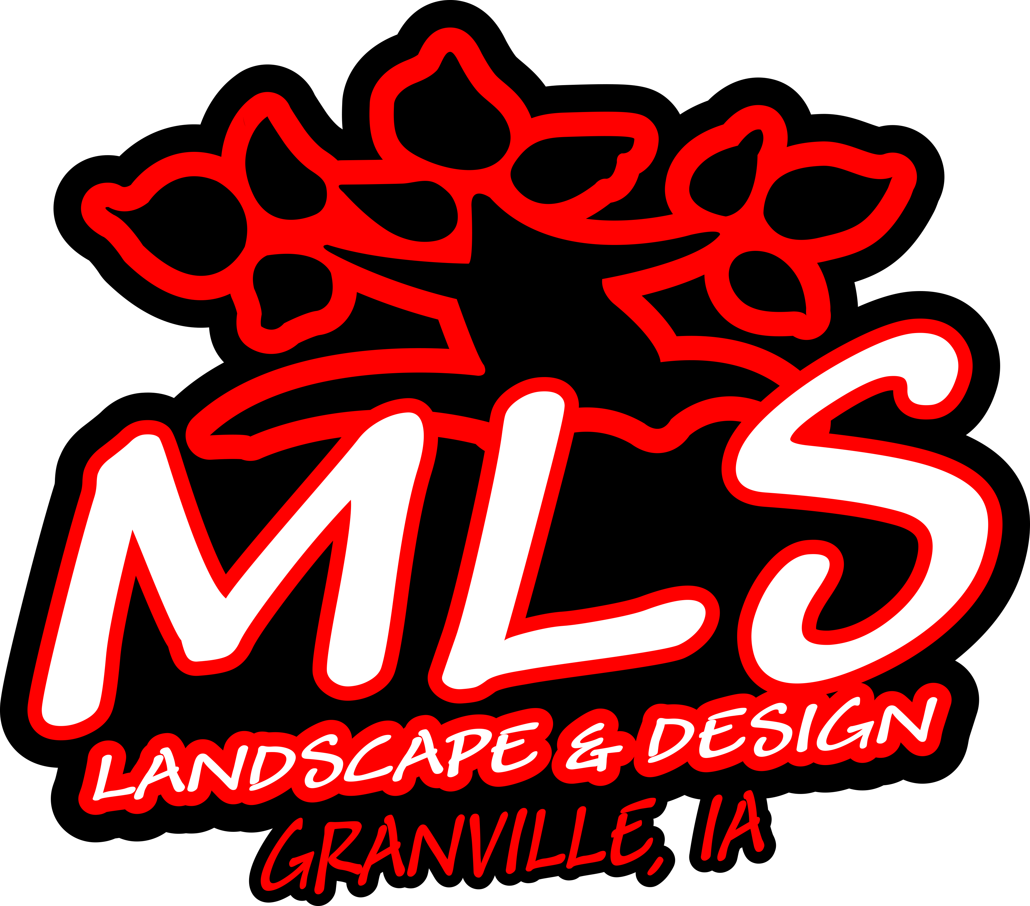 Mls Landscape And Design Logo 1 - Logo Bull Team Png (3486x3066), Png Download