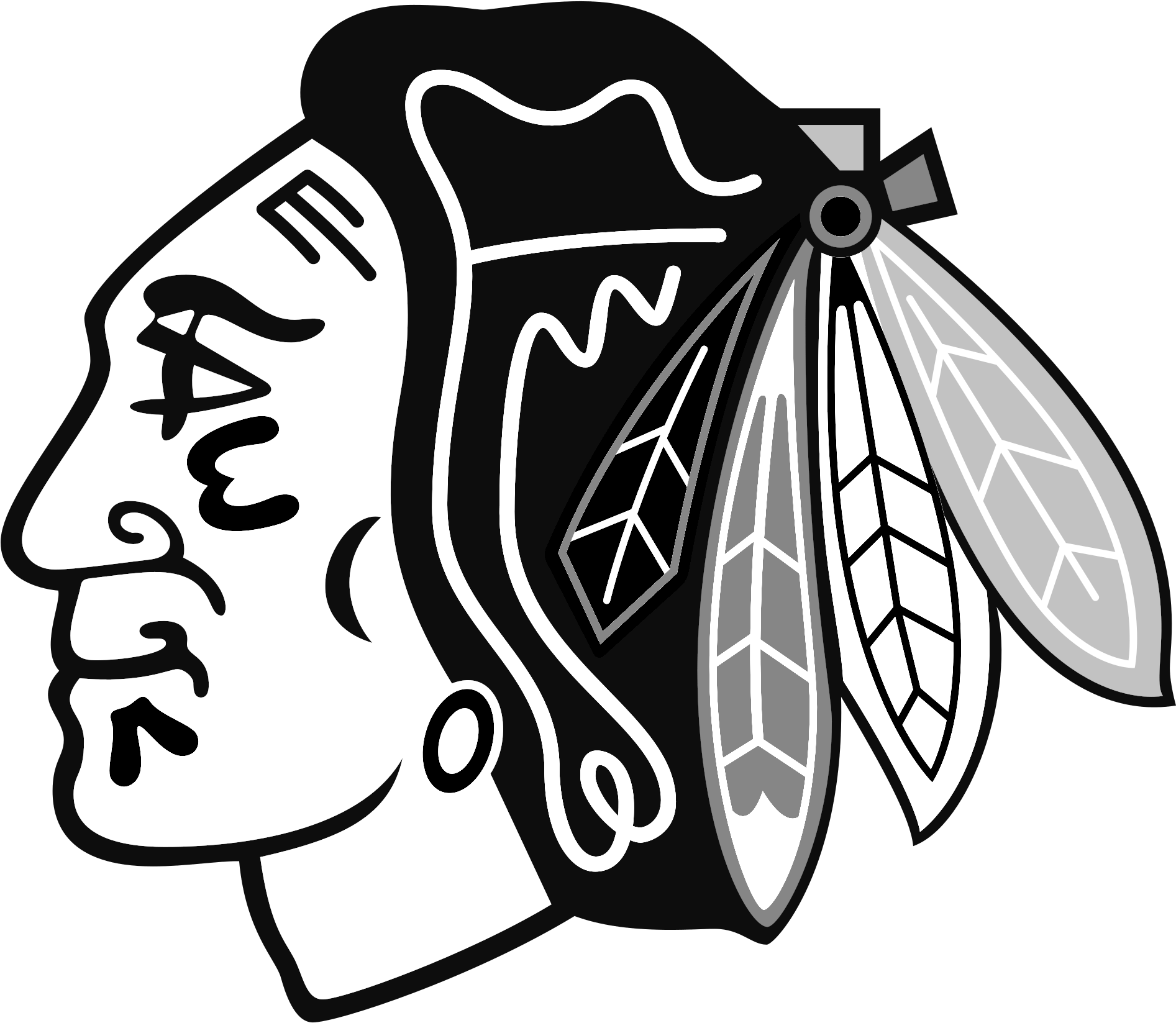 Chicago Blackhawks Logo Black & White Transparent - Famous Sport Team Logos (2200x2200), Png Download