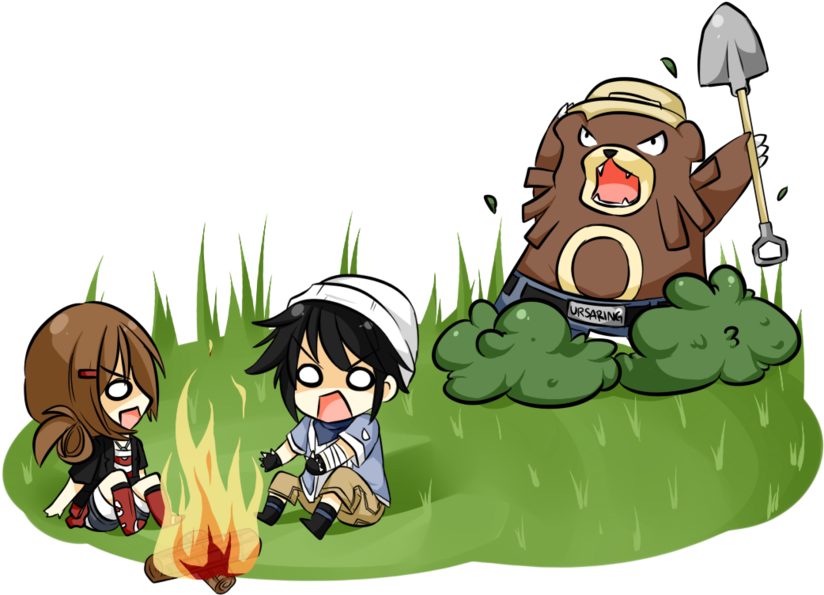 Run It's Smokey The Ursaring - Ursaring Chibi (900x633), Png Download