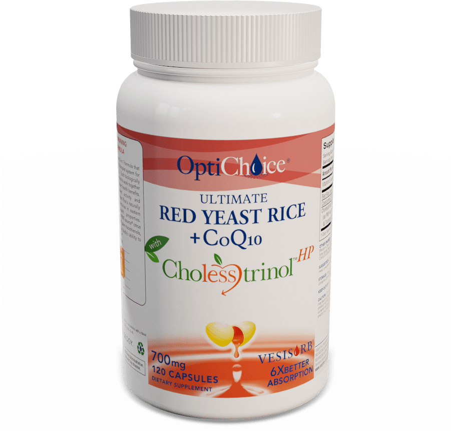 Ultimate Red Yeast Rice Subscription - Optichoice - Vesisorb Red Yeast Rice 120 Cap (900x900), Png Download