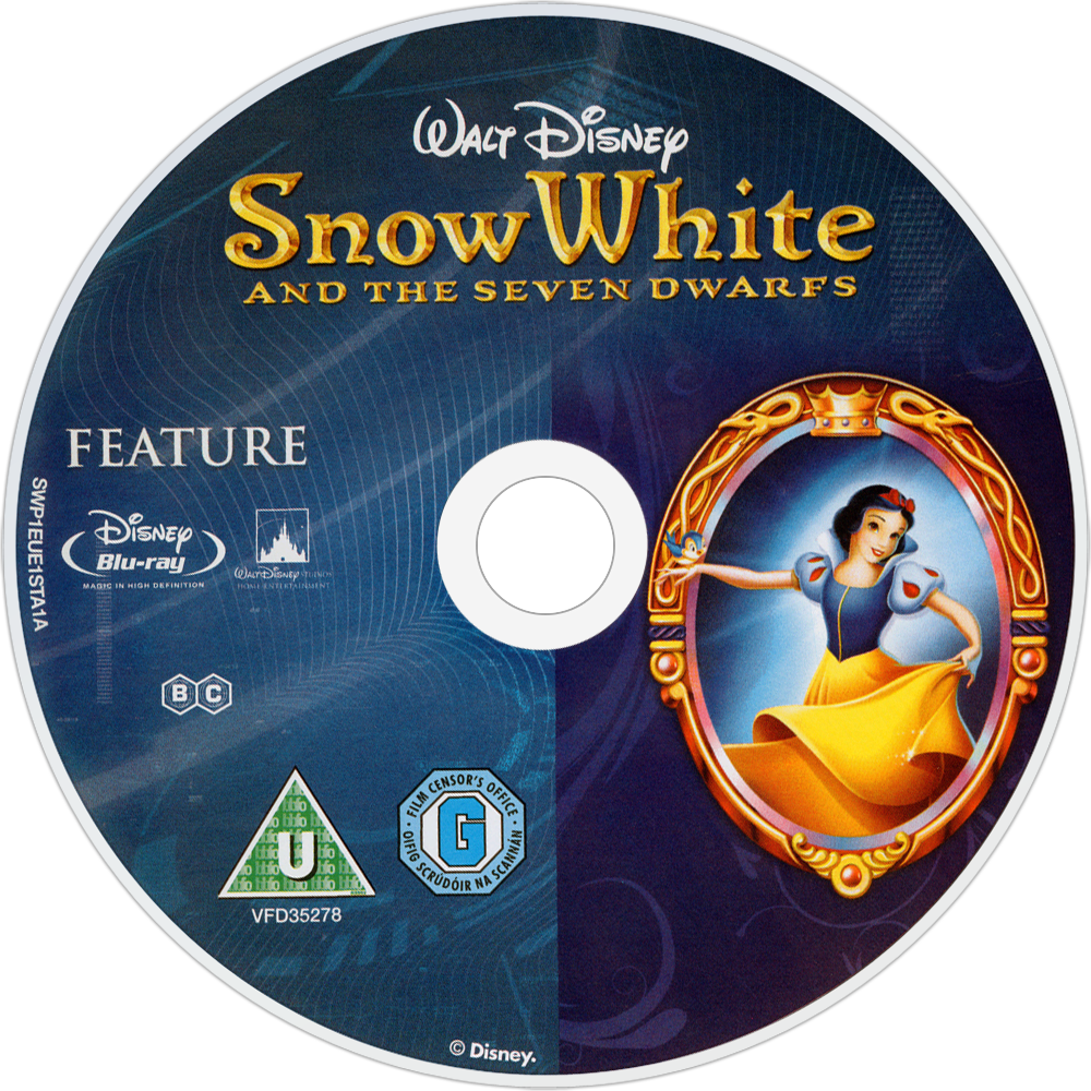 Snow White And The Seven Dwarfs Bluray Disc Image - White And The Seven Dwarfs (1000x1000), Png Download
