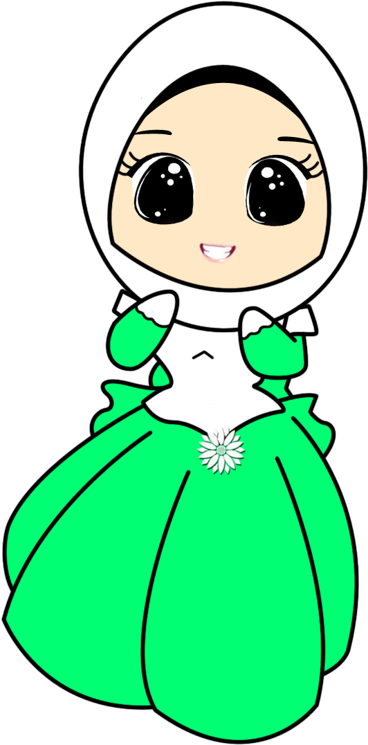 #hijab #muhajabbah #muslimah #anime #manga #cartoon - Draw A Cute Girl Wearing Hijab (560x1100), Png Download