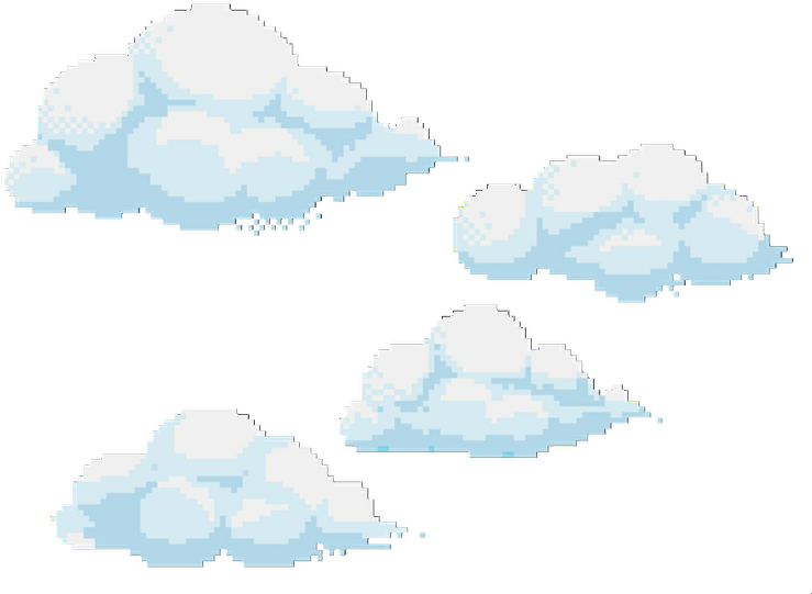 Clouds, Overlay, And Png Image - Cloud Pixel Art Png (750x543), Png Download