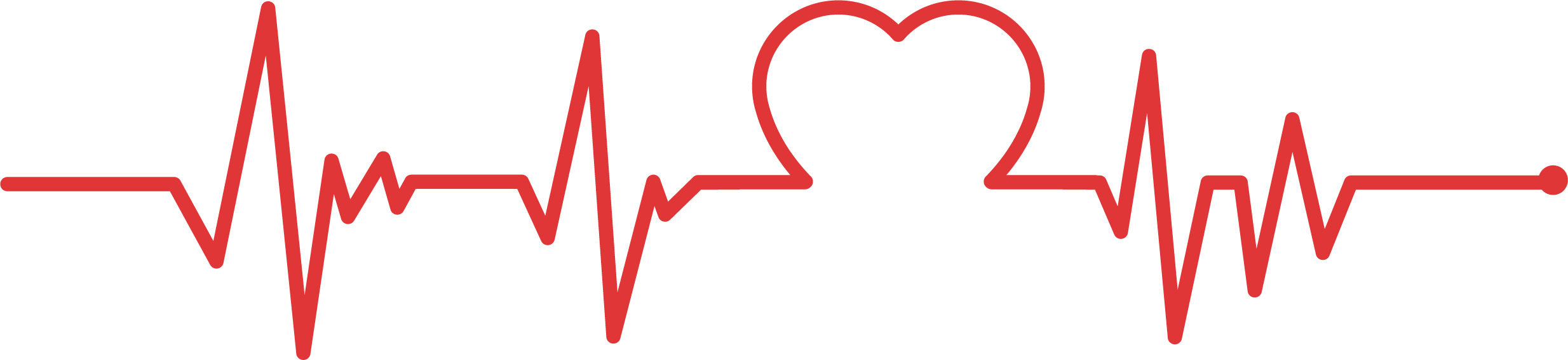 Heartbeat Png Red - Red Heartbeat Line Png (2468x568), Png Download