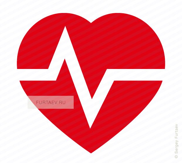 Vector Icon Of Pulse Line Over Heart - Euclidean Vector (620x553), Png Download