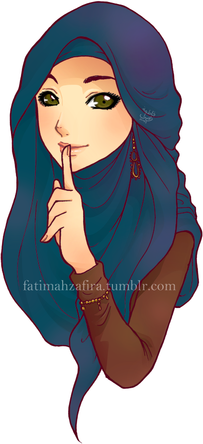 Beautiful, Fashion, Girl, Hijab, Muslimah, Style, Veil - Cartoon Woman With Hijab (559x954), Png Download