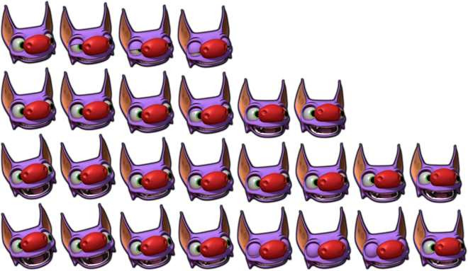 Yooka Laylee Toybox Talking Sprites Laylee - Face Speaking Sprite Sheet (660x383), Png Download