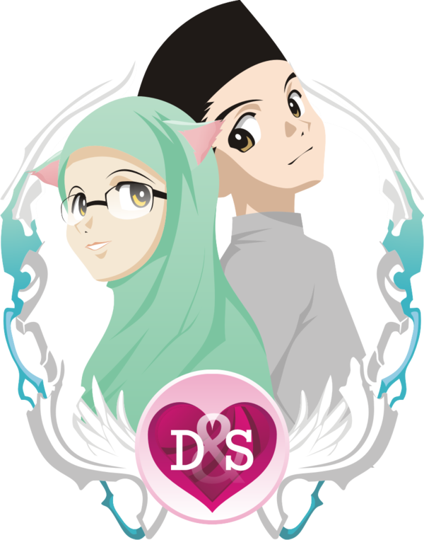Anime Manga Hijab Art - Muslim Wedding Vector Png (600x763), Png Download