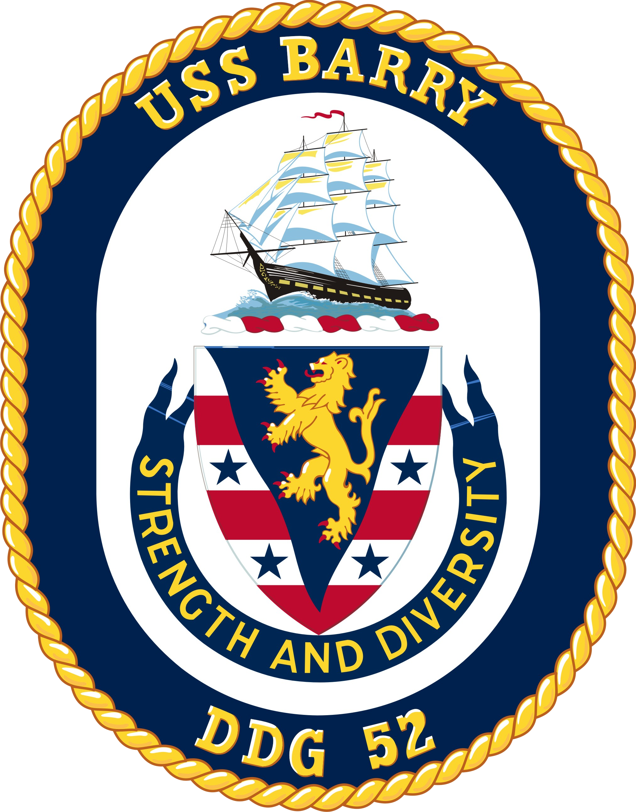 Uss Barry Ddg-52 Crest - Uss Barry Ddg 52 (2024x2583), Png Download