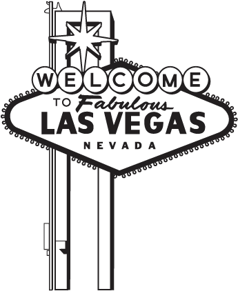 Welcome To Las Vegas Sign Black And White (451x451), Png Download
