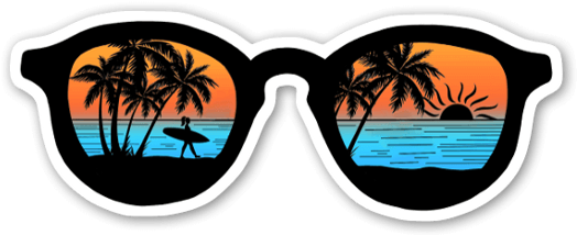 Sunglasses Summer Vibes Beach Sunset - Beach (551x240), Png Download