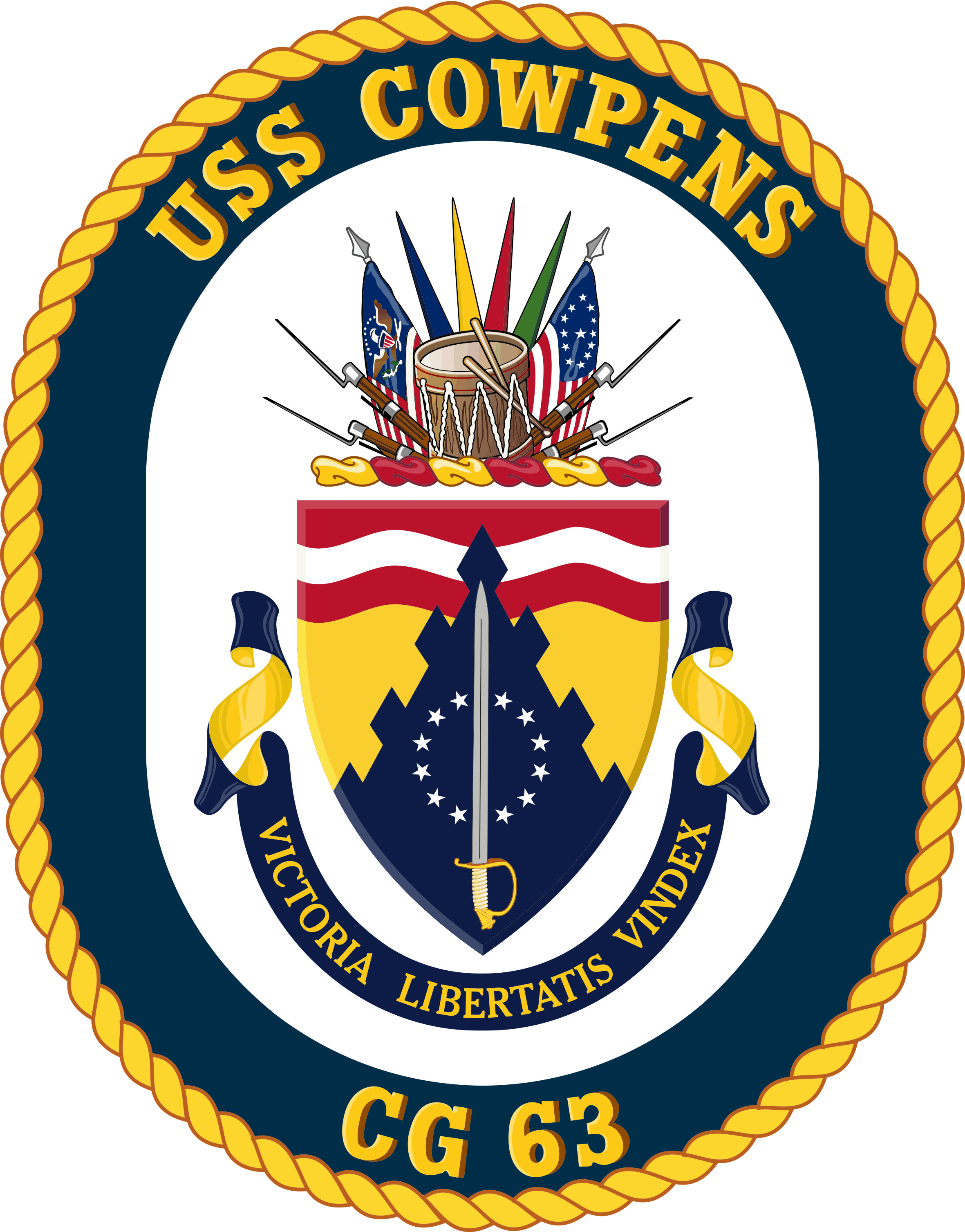 Uss Cowpens Cg-63 Crest - Ddg 1000 Crest (2361x3013), Png Download