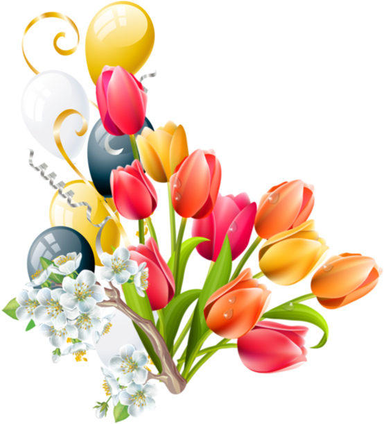 Fleurs Flores Flowers Bloemen Png Pinterest - Bunga Tulip Vektor Png (564x621), Png Download