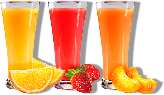 Fruit Juices [photo] - Fruit Juice Glass Png (566x330), Png Download