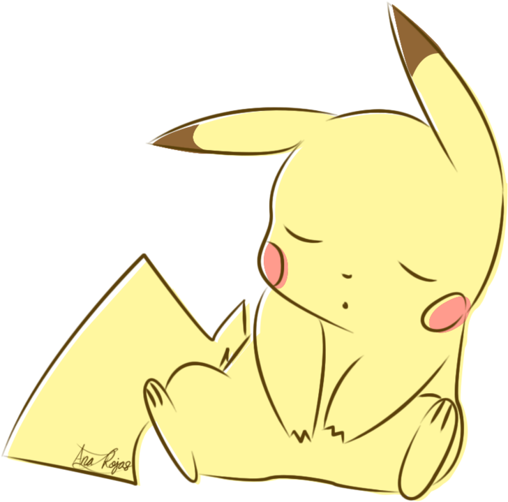 Sleepy Pikachu By Theprettyartist On Deviantart - Chibi Pikachu (800x800), Png Download