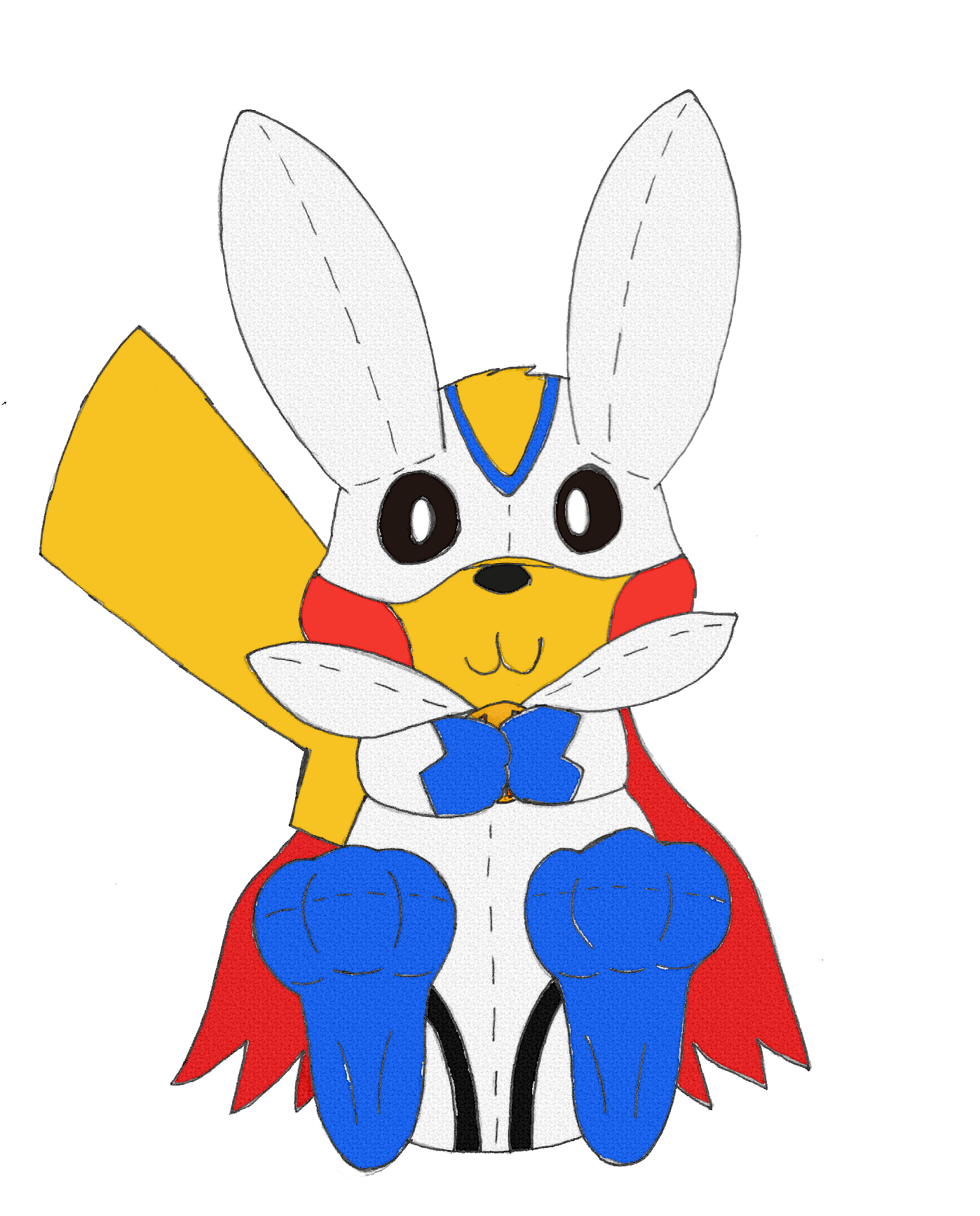 Super Pikachu Being Super Cute - Drawing (1432x1753), Png Download