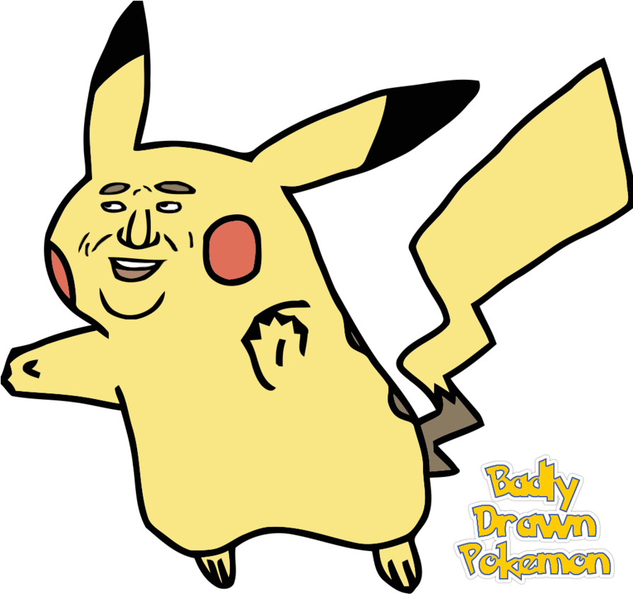 Macaroons Drawing Pikachu - Badly Drawn Pikachu (894x894), Png Download