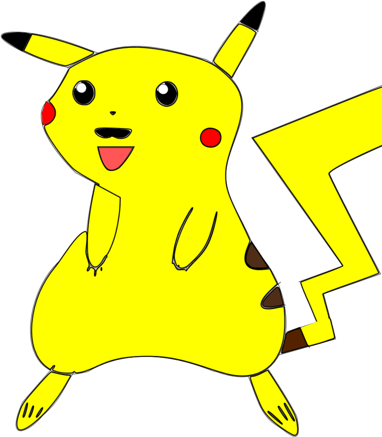 Macaroons Drawing Pikachu Clip Freeuse Library - Poorly Drawn Fan Art (782x1021), Png Download