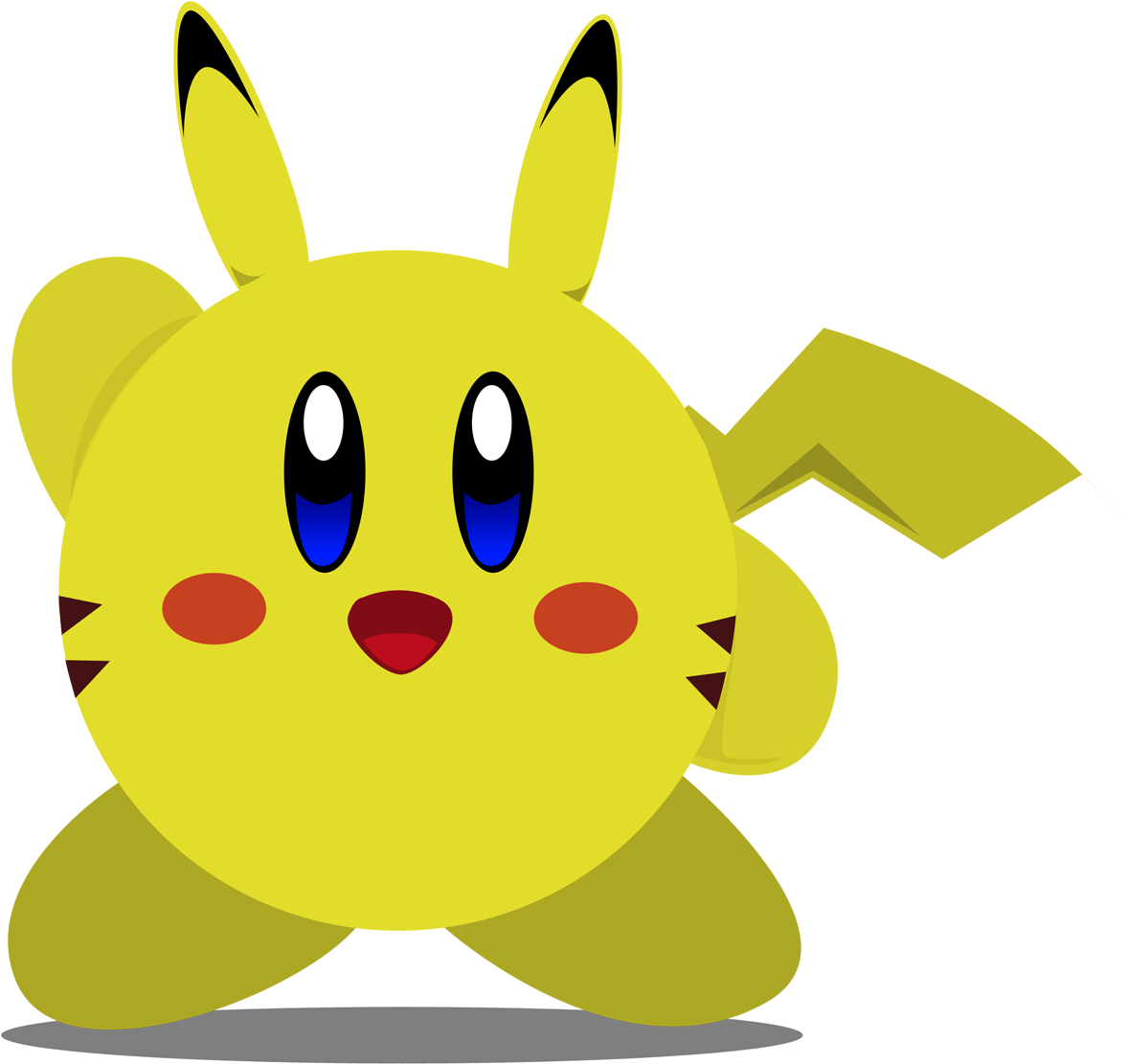 Cute - Cute Kirby And Pikachu (1500x1500), Png Download