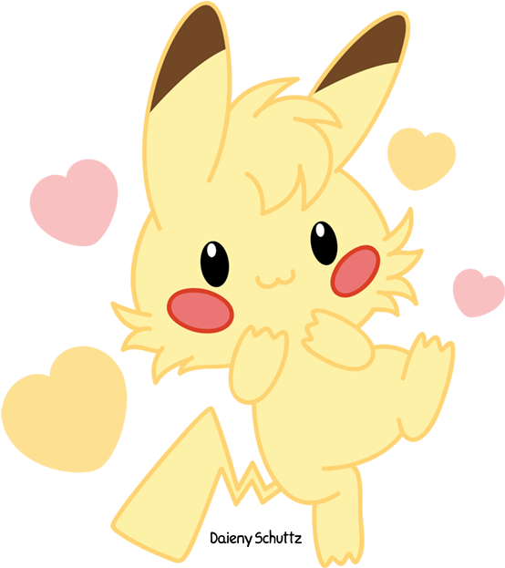 Chibi Pikachu By Daieny - Daieny Schuttz Pokemon (582x650), Png Download