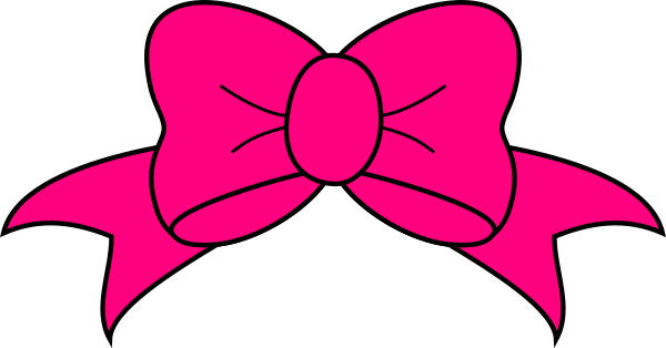 Pink Bow Clipart (600x314), Png Download