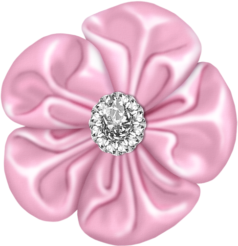 Light Pink Flower Bow With Diamond - صور شكر على المرور (581x600), Png Download